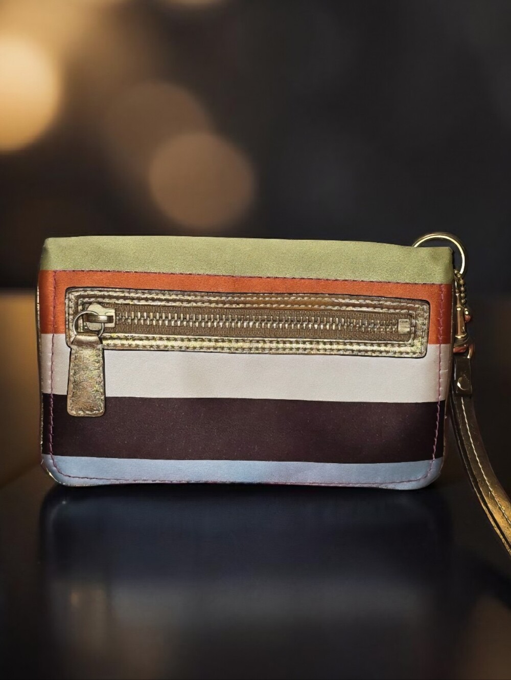 Coach Legacy Stripe Kisslock Pouch/Clutch - Picture 3 of 11